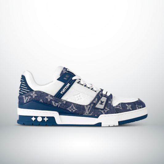 TRAINER MONOGRAM DENIM WHITE BLUE